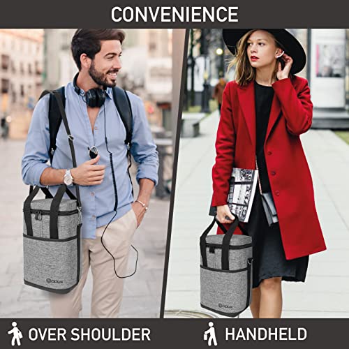 Insulated Wine Cooler Bag (4 Bottle / Heather Gray)