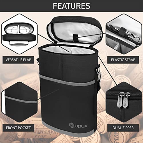 2 Bottle Wine Carrier Tote (Dark Gray)