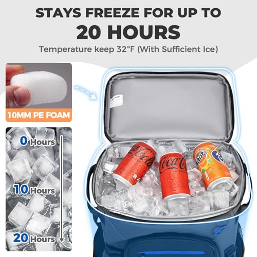 Backpack Cooler Insulated Waterproof Leakproof Lunch Bag 54 Can (Gray - 54 Cans)