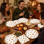 40PCS Fall Paper Plates and Napkins Set (Green)