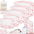 9 Set Packing Cubes with Packing List Luggage Packing Organizers for Travel Accessories (Flamingo)