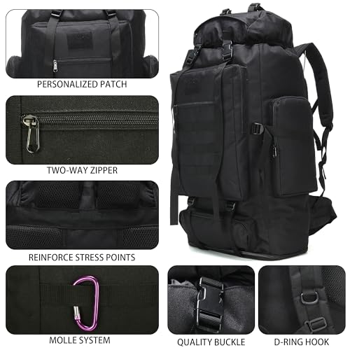 Hiking Backpack for Men 70L (100l-black)