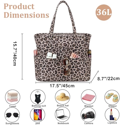 Large Beach Bag for Women (Dark Brown)