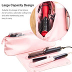 Large Capacity Heat Mat Hot Hair Iron Tools Travel Bag (Blush)