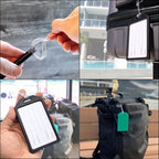 5 Pack Premium Rigid Airline Luggage Tag Holders with 6" Worm Loops (5 Pack / Black)