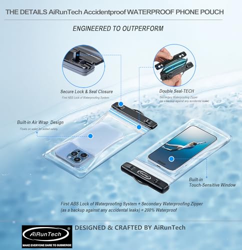 Waterproof Dry Bag and Waterproof Cell Phone Bag for Outdoor Water Sports (2 * phone cases(black) + 2 * fanny packs(black+gray) / REGULAR SETS)