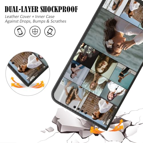 Personalized Gift Wallet Case Compatible with iPhone Air 17 16 15 Plus 14 13 Pro Max XS 12 11 Phone with Money Card Holder (Black-K)