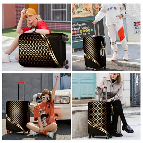 Luxury Gold Geometric Luggage Cover (#132 / S(fits 20-22inch suitcase))