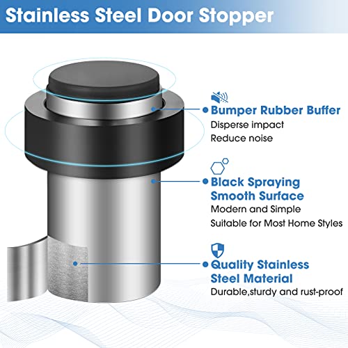 20 Pcs Floor Mounted Door Stopper Stainless Steel (Silver)