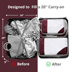 9 Set Compression Packing Cubes for Travel (Wine / 9 pcs)