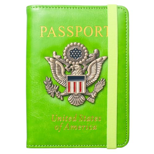 RFID Passport Holder for Travel Men (Green)