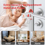 Portable Door Lock & Door Stop Alarm Set (Red)