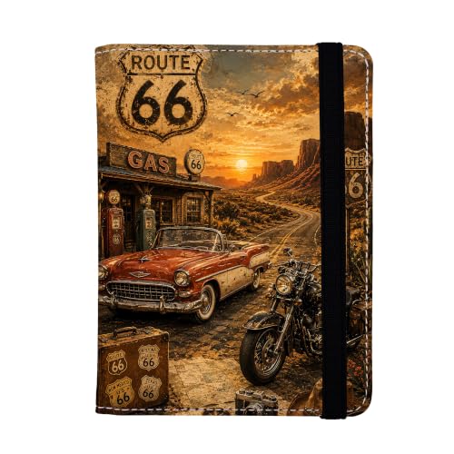 Route 66 Passport Holders Leather Passport Wallet for Travel Essentials (Route 66 / One Size)