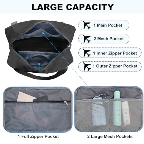For Spirit Airlines Personal Item Bag 18x14x8 in Underseat Carry (Black / 30L)