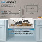 30"x18" White Farmhouse Kitchen Sink (30"x18"x10" / White)
