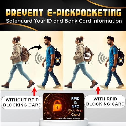 5 Pack RFID Blocking Card for Credit Debit Card (Oragne SL)