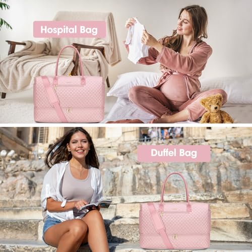 Travel Weekender Bags for Women (1-Pink / 40L-Large)