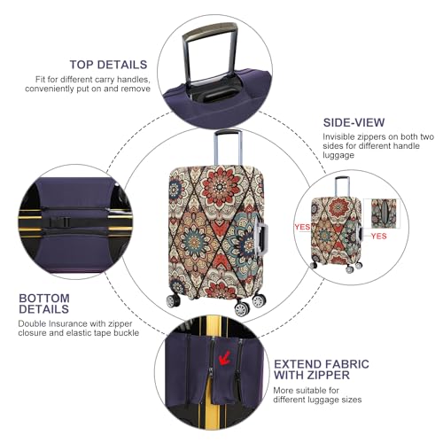 Travel Trolley Case Cover Protector Suitcase Cover 29" (Retro / XL(Fits to 29"-30" Trolley Case))