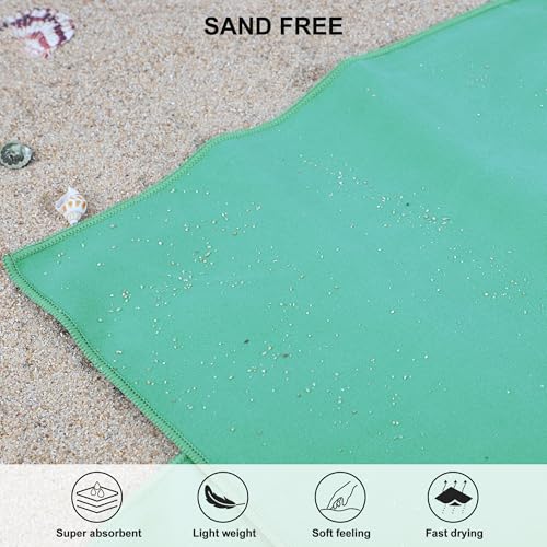 Microfiber Towel Quick Dry Camping & Travel & Gym Towel. Compact (Apple Green / 24.00" x 12.00")