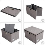 Extra Large Collapsible Storage Bins with Lids [5 (Gray / XXL (5-Pack))