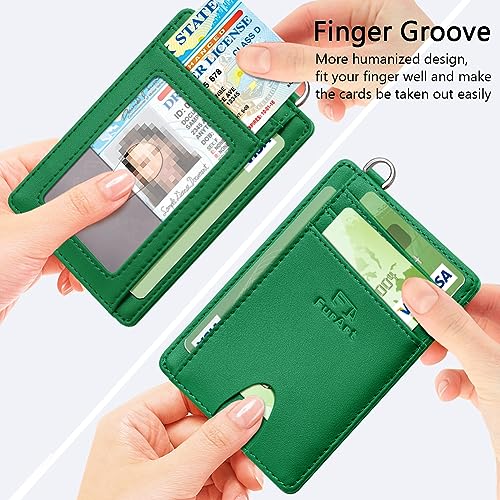 Slim Minimalist Wallet RFID Credit Card Holder for Men (small / Forest Green)