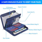 Accordion File Organizer (Blue / 14.2" x 10.4" x 2")