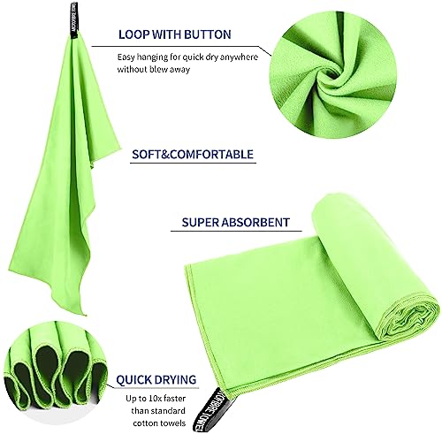 Microfiber Travel Towel (Green / M:20"×40")