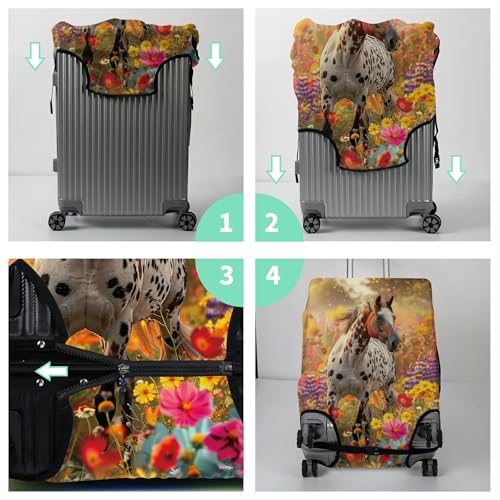 Luggage Cover Suitcase Protector + Tag (Spotted Horse Garden / XL)