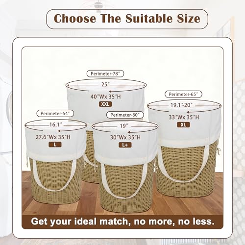 Laundry Bag with Handles & Drawstring Closure (Blue / L 27.6"Wx 35"H┃1 Pack)