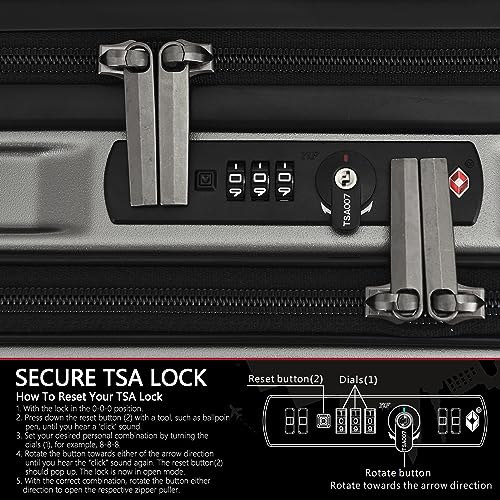 16" Carry on Luggage with 2 Laptop Compartments Airline Approved (Silver Grey / 16 Inch)