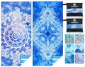 Microfiber Beach Towel (2 Pack Blue Comb / 32x71 Inch)