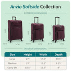 Anzio Softside Expandable Luggage with Spinner Wheels (Burgundy / 2-Piece Set (22/30))