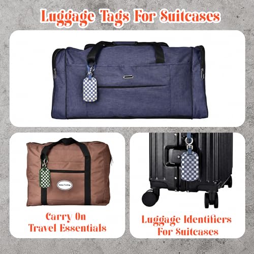 Luggage Tags for Suitcases Travel Accessories (Gray-blue+silver)