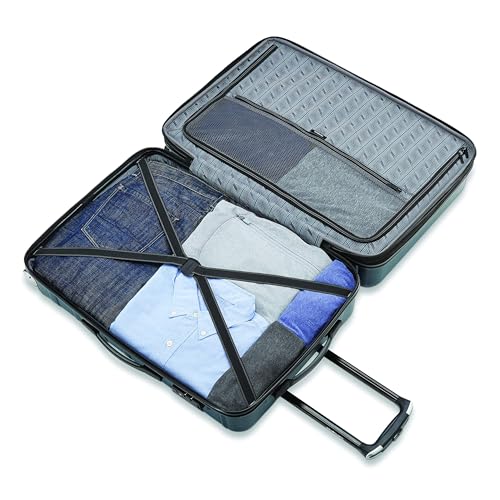 Omni 2 28 Inch Large Checked Hardside Luggage with 360° Spinner Wheels (Checked-Large Spinner / Nova Teal)