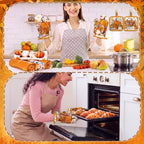 10 Pcs Fall Pumpkin Kitchen Decor Set Kitchen Towels Pot Holders Oven Mitts and Rugs Set Thanksgiving Towels for Baking Cooking BBQ Autumn Home (White, Orange / Maple Leaf)
