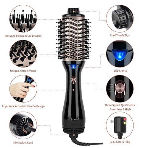 One Step Hair Dryer Brush and Styler Volumizer (Black / 2.3" Oval Barrel)