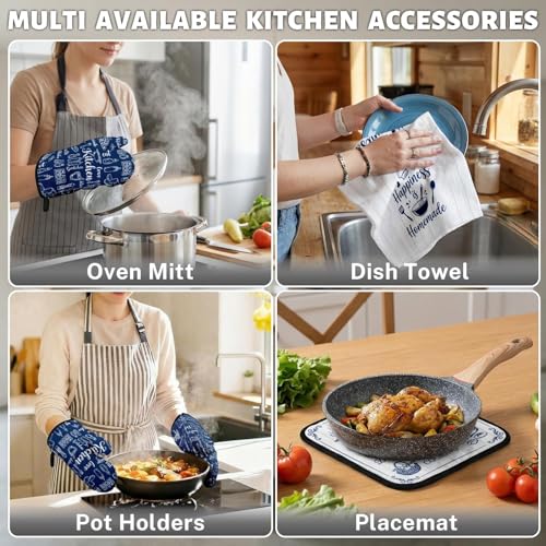 Navy Blue Kitchen Decor Set (Navy Blue)
