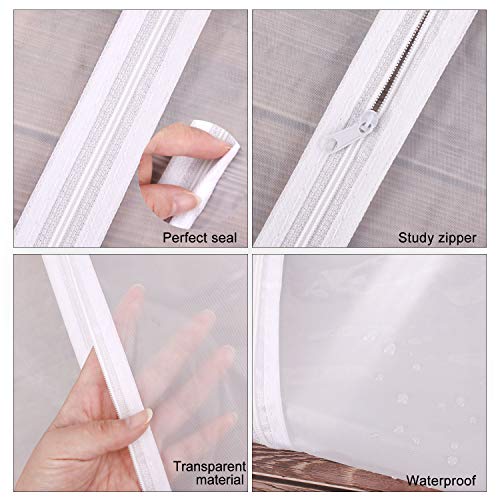 8pcs Clear Garment Bags for Hanging Clothes (White Edge / 40" 48" / 8Pcs)