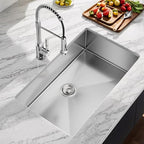 28 Inch Undermount Kitchen Sink (Brushed Nickel / 28" x 18" x 9")
