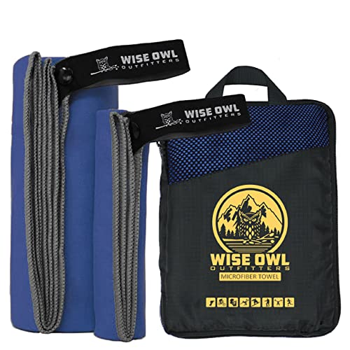 Microfiber Camping Towel (Royal Blue / Large (24x48) + Washcloth (12x12))