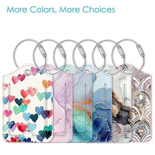 Luggage Tags Privacy Cover ID Label for Travel Bag Suitcase (Raining Hearts)
