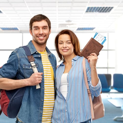 Passport Holder for Travel Essentials (brown / Magnetic Clasp)
