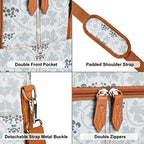 3 Bottle Wine Cooler Bag Carrier for Travel (White Flower)