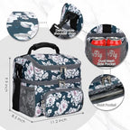 Double Layer Cooler Insulated Lunch Bag Adult Lunch Box Large Tote Bag for Men (Plum)