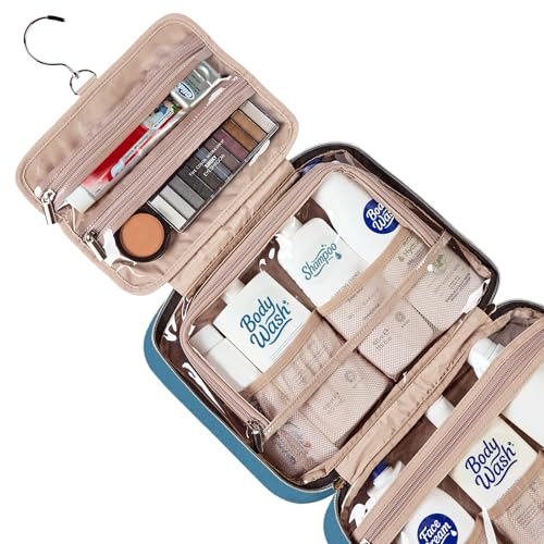 Travel Toiletry Bag for women (Large / Lake-Blue)
