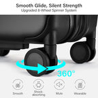 24 Inch Luggage with Spinner Wheels (Jet Black / 24 Inch EXT)