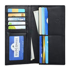 Leather Checkbook Cover Wallet for Men with RFID Blocking (Black)