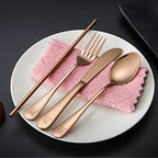 Travel Utensils Set Stainless Steel with Carrying Case (Rose Gold)