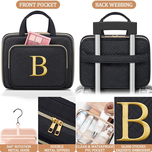 Personalized Hanging Toiletry Bag Travel Makeup & Cosmetic Bag Organizer (L)