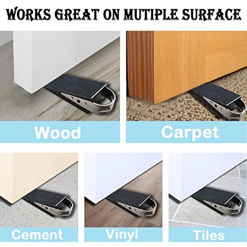 Door Stopper 2 Pack Black Heavy Duty Wedge That Holds Doors Firmly and Doesn’t Budge
